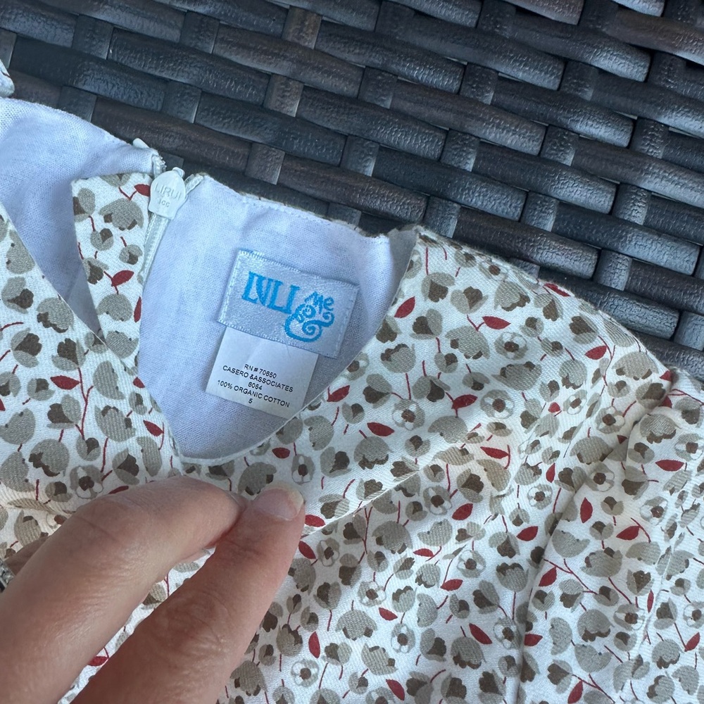 Luli & Me Organic cotton Dress  Floral W/slip Size 5